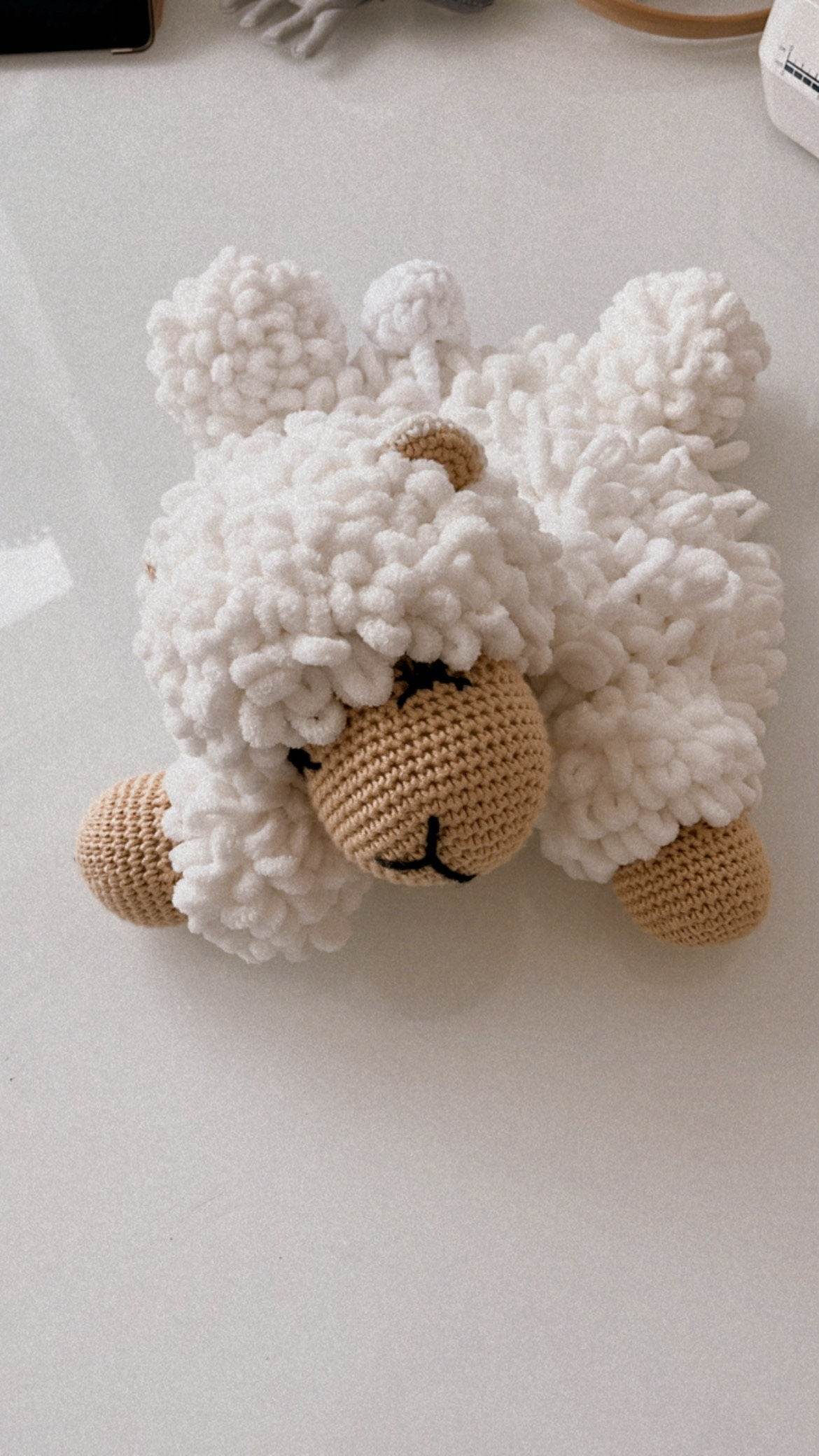 Crochet lamb soft cuddle planket - Minidreams Decor