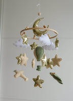 Airplane nursery baby mobile with hot air balloon - Minidreams Decor